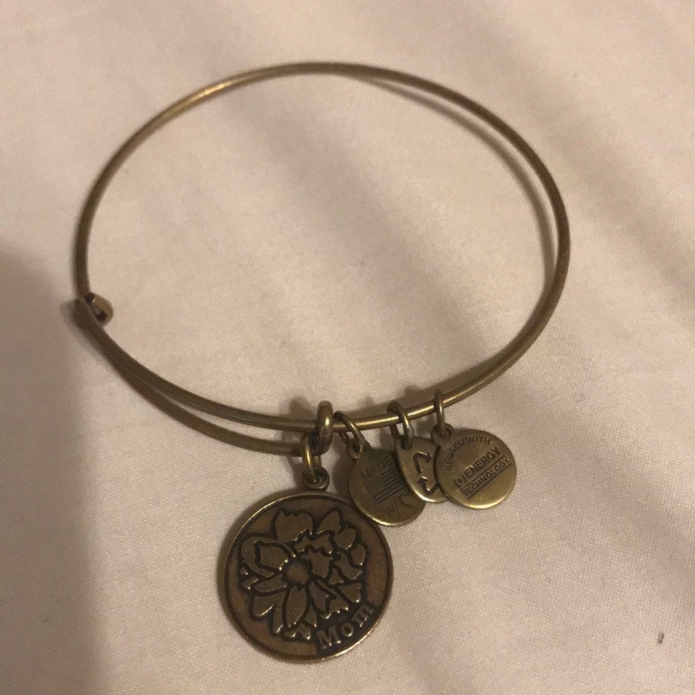 Alex and Ani Mom Flower Bracelet Gold Bronze